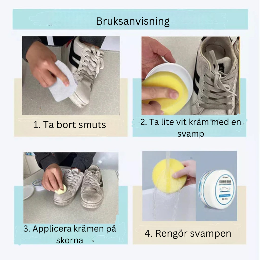 Vit kräm för blekning av skor och läder