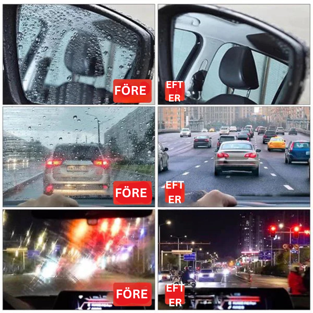 Skydd för vindrutan mot vatten och smuts, unik formula (set)